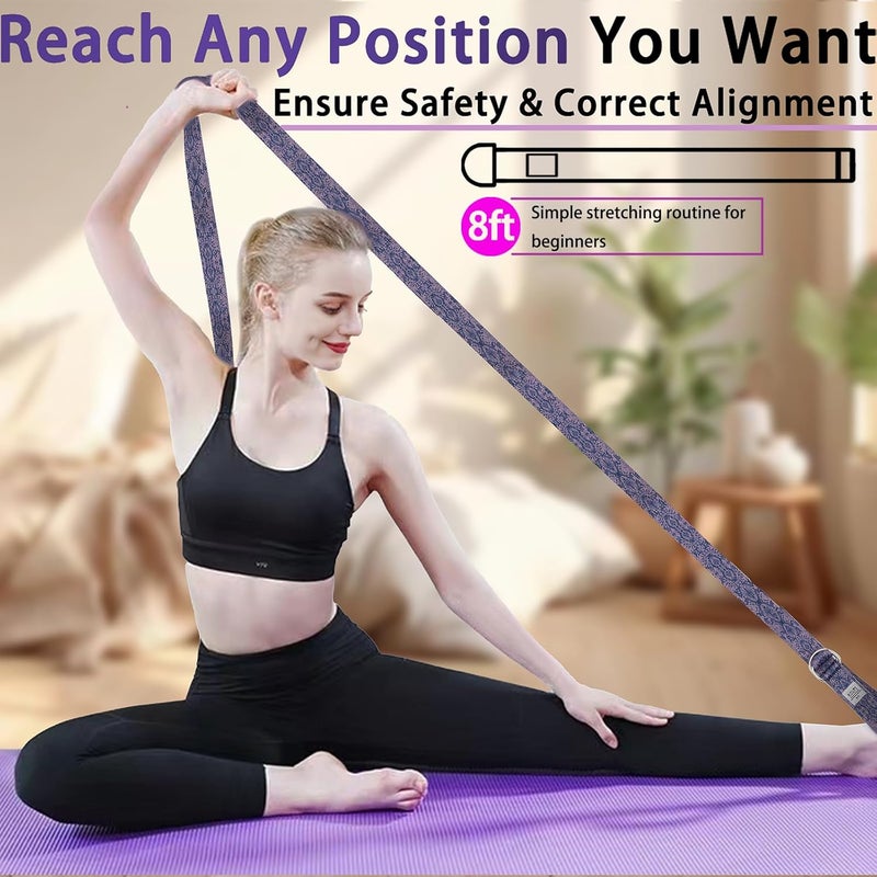 Kolti Yoga Exercise Adjustable Straps 8FT with Durable D-Ring for Pilates & Gym Workouts | Hold Poses, Stretch, Improve Flexibility & Maintain Balance - Image 4